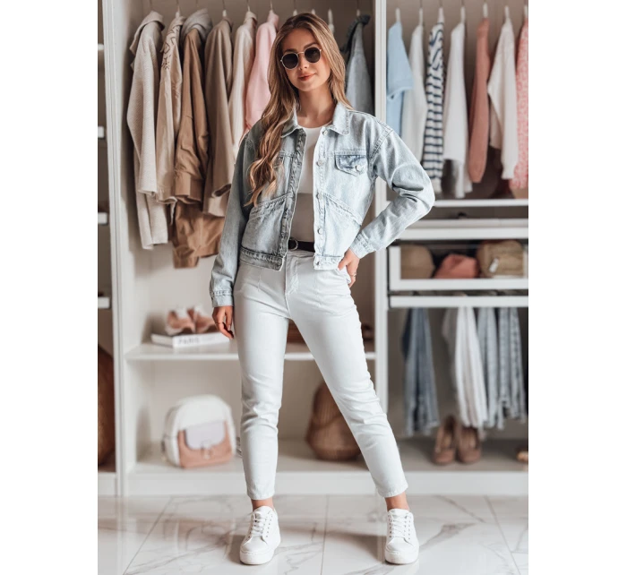 Dámské kalhoty slim fit s páskem TAIRONIK světle šedé FashionStreet UY2538