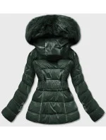 KRÓTKA BŁYSZCZĄCA KURTKA DAMSKA ZIELONA model 21244104 - S'WEST