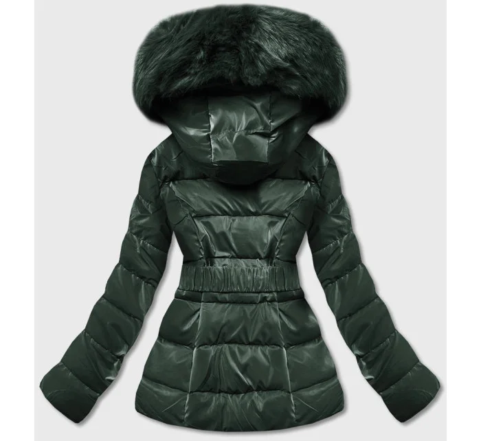 KRÓTKA BŁYSZCZĄCA KURTKA DAMSKA ZIELONA model 21244104 - S'WEST