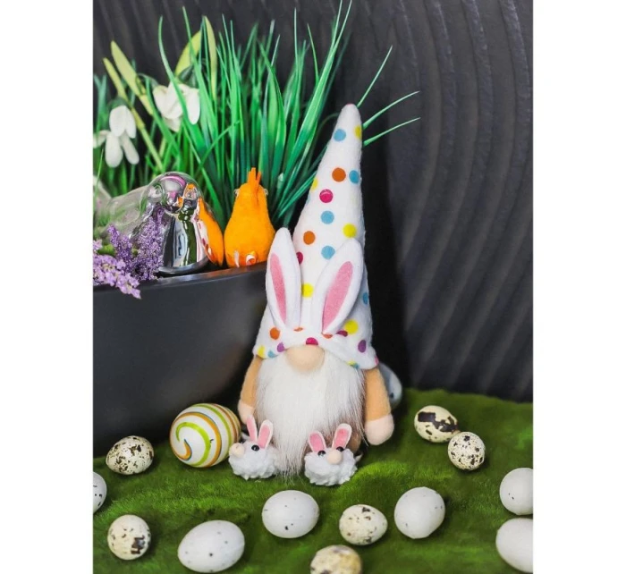 MEDVÍDEK GHOOM 25CM VE SNECH CHLAPEC JARNÍ DEKORACE