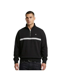 Calvin Klein Fleecová mikina na zip s kapucí Logo Tape Black - LZ04RE285G-UB1 pánské