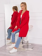 Zateplená bunda s kapucí červená