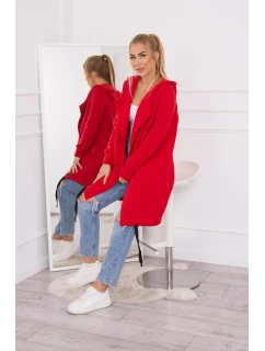 Zateplená bunda s kapucí červená