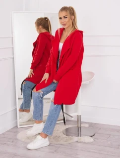 Zateplená bunda s kapucí červená