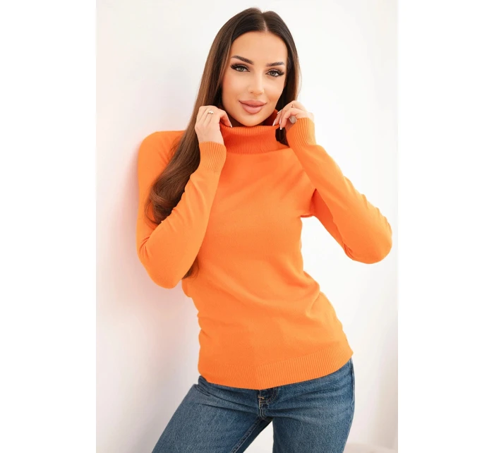 Dámský svetr z viskózy s rolákem a dlouhým rukávem oranžový Dámský svetr z viskózy s rolákem a dlouhým rukávem oranžový