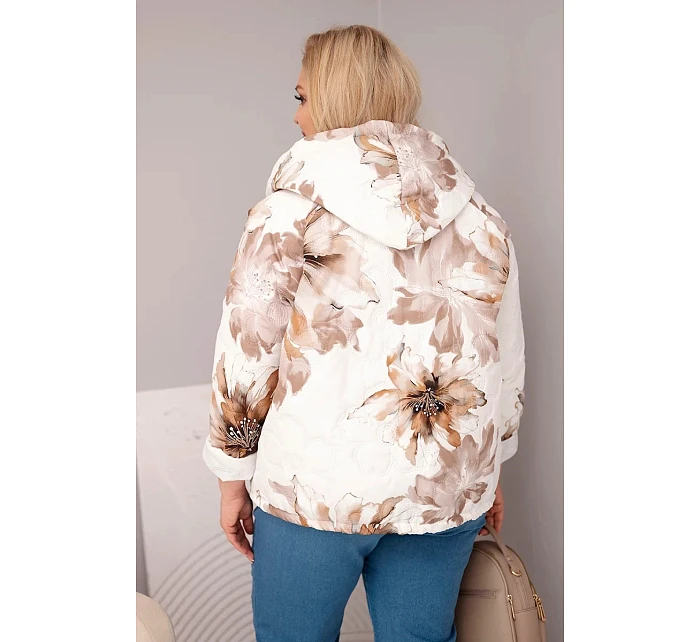 Dámská jarní bunda Plus Size s květinovým vzorem fango