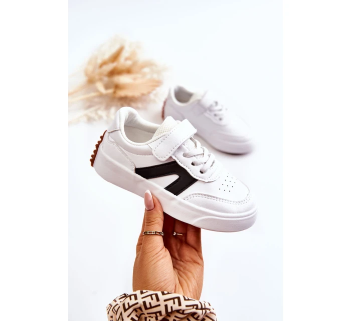 Dětské kožené nízké sportovní boty Černobílá model 21582611 - Boto