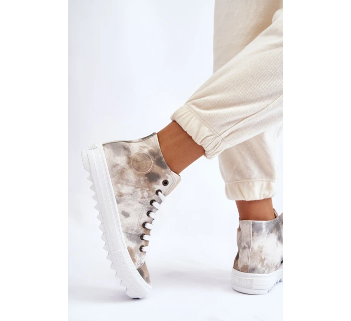 Dámské tenisky High Big Star LL274047 Bílá a zelená