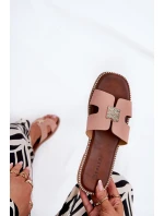 Ploché Pantofle S Vystřižením A Dekorací Špinavě Růžová Bohalis Ploché Pantofle S Vystřižením A Dekorací Špinavě Růžová Bohalis