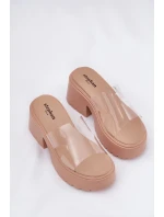 Průhledné Dámské Pantofle Na Platformě A Podpatku Béžové model 21687118 - Boto Průhledné Dámské Pantofle Na Platformě A Podpatku Béžové model 21687118 - Boto