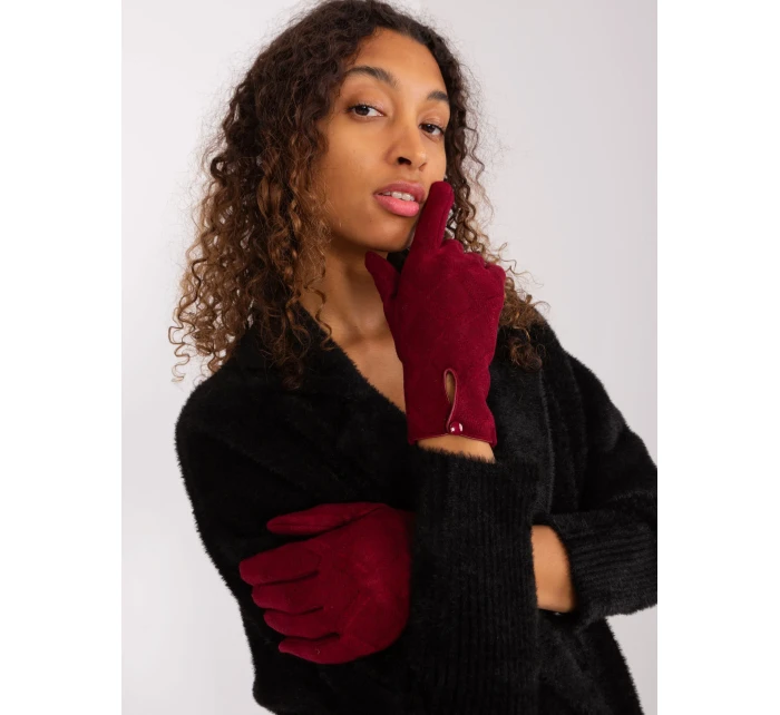 Rękawiczki AT RK model 19381497 bordowy - FPrice Rękawiczki AT RK model 19381497 bordowy - FPrice