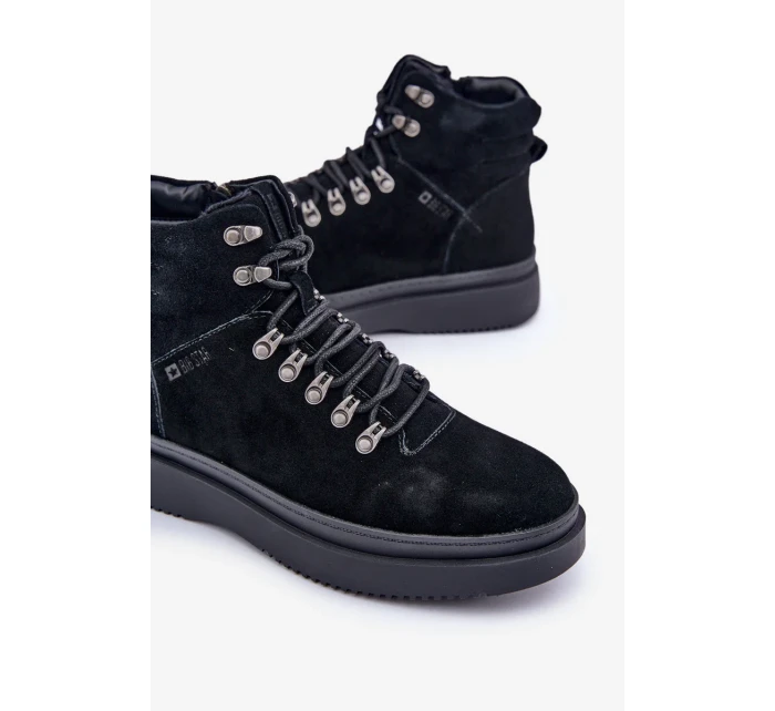 Semišové pánské zateplené trapery Big Star OO174187 černé Semišové pánské zateplené trapery Big Star OO174187 černé