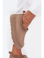 Dámské sněhule na platformě s nízkým svrškem Izamine – tmavě béžové Dámské sněhule na platformě s nízkým svrškem Izamine – tmavě béžové