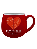 Personalizovaný keramický buclatý hrneček - Dvě místa, jedno srdce