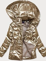 Lesklá zlatá prošívaná dámská bunda (2021-04)