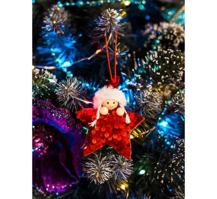 SADA PŘÍVĚSKŮ 3 KS HVĚZDIČKY PRO PANENKY FLITRY ČERVENÁ