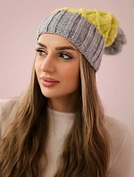 Milano fleecová čepice K203 žlutá+šedá