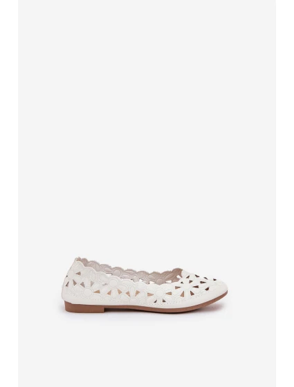 Dětské Perforované Baletky S Leskem Bílé Zindira Dětské Perforované Baletky S Leskem Bílé Zindira