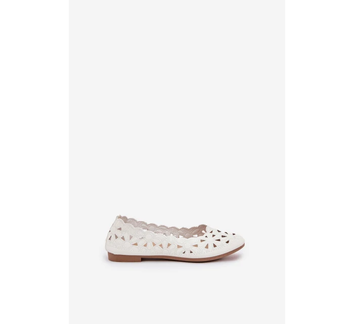 Dětské Perforované Baletky S Leskem Bílé Zindira Dětské Perforované Baletky S Leskem Bílé Zindira