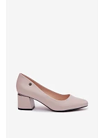 Lodičky na podpatku model 22095190 Šedé - VINCEZA