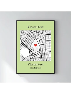 Personalizovaný magický fotoobraz v rámu - 50x70 - mapa