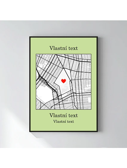 Personalizovaný magický fotoobraz v rámu - 50x70 - mapa