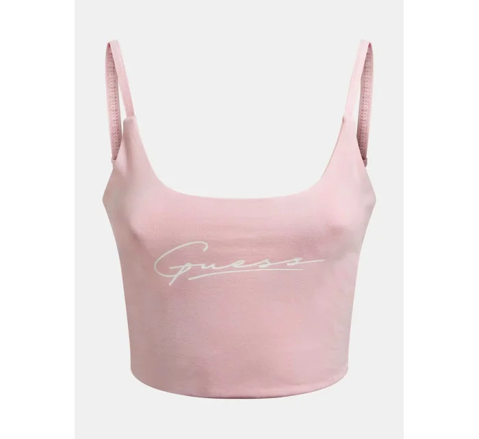 Dámský crop top O1BA10KASI1 - G6S4 - Pastelově růžová - Guess Dámský crop top O1BA10KASI1 - G6S4 - Pastelově růžová - Guess