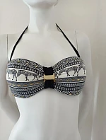 Vrchní díl plavek B4116-60010 černo-smetanový - Selmark