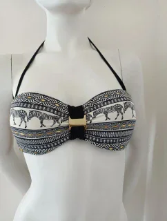 Vrchní díl plavek B4116-60010 černo-smetanový - Selmark