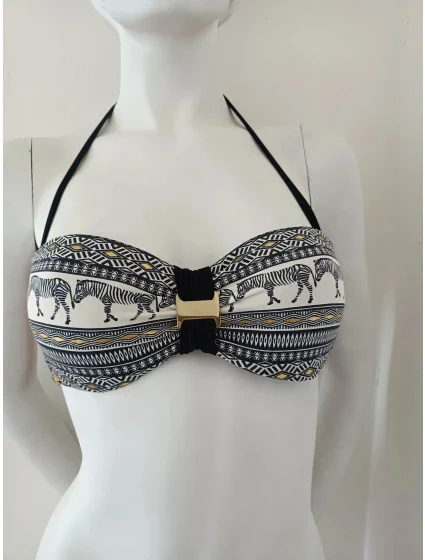 Vrchní díl plavek B4116-60010 černo-smetanový - Selmark