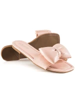 Pěkné růžové dámské nazouváky bez podpatku Pěkné růžové dámské nazouváky bez podpatku