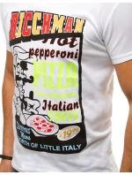 Pánské bílé tričko s potiskem FashionStreet RX4372