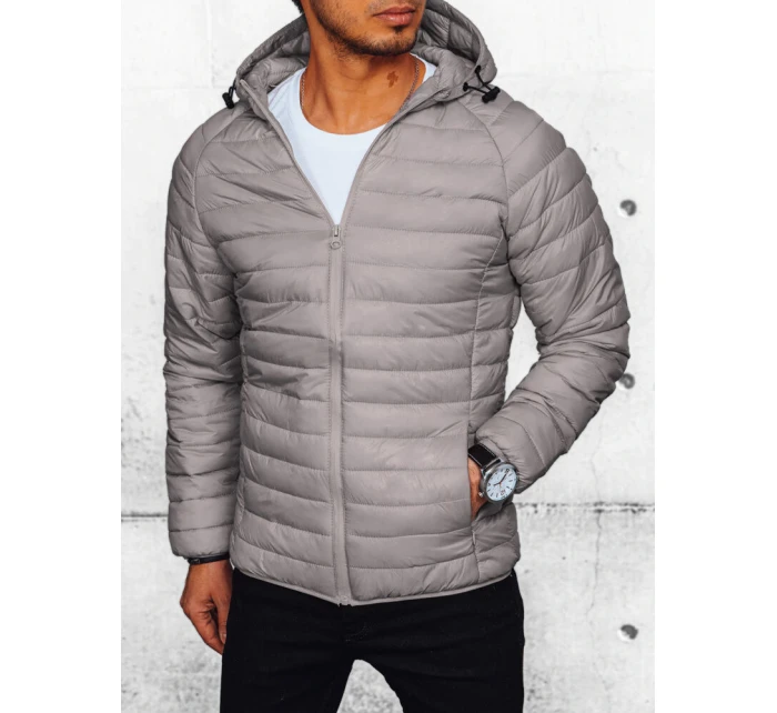 FashionStreet pánská světle šedá prošívaná přechodná bunda TX4657