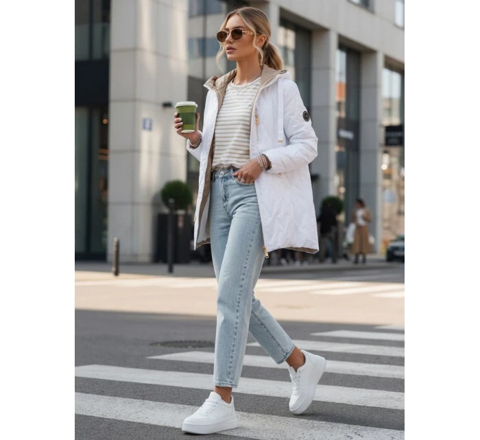 Dámská prošívaná přechodová bunda bílá Dstreet model 21996006 - FashionStreet Dámská prošívaná přechodová bunda bílá Dstreet model 21996006 - FashionStreet