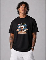 Koszulka męska oversize z nadrukiem bawełniana czarna model 22216248 - FashionStreet Koszulka męska oversize z nadrukiem bawełniana czarna model 22216248 - FashionStreet