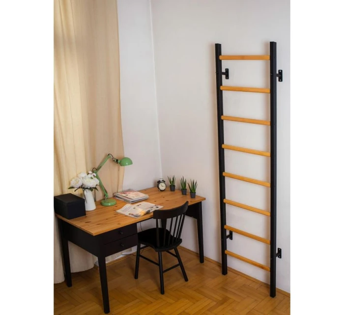 DŘEVĚNÝ KOVOVÝ GYMNASTICKÝ ŽEBŘÍK SE 4 DRŽADLY BENCHK 200B