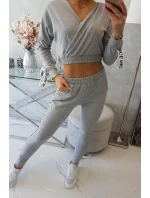 Sada s ozdobnými stuhami šedá