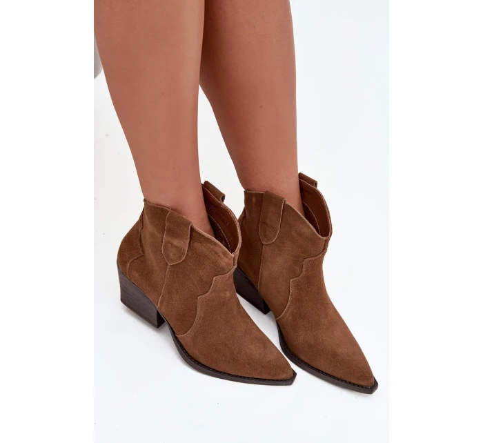 Nazouvací dámské kovbojky z přírodního semiše camel model 21713728 - Boto Nazouvací dámské kovbojky z přírodního semiše camel model 21713728 - Boto