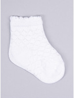 Yoclub Dívčí žakárové ponožky 3-pack SKL-0006G-0100 White