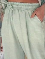 Dámské kalhoty se širokými nohavicemi MILLIVIO green FashionStreet UY2662