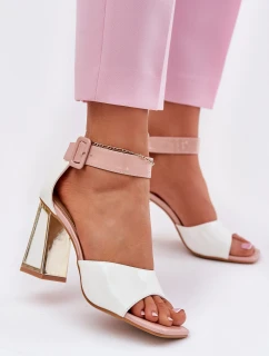 Dámské Sandály Na Podpatku Bílé model 21695402 - VINCEZA