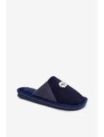 Pánské pantofle s nášivkou tmavě modré model 21793933 - Boto Pánské pantofle s nášivkou tmavě modré model 21793933 - Boto