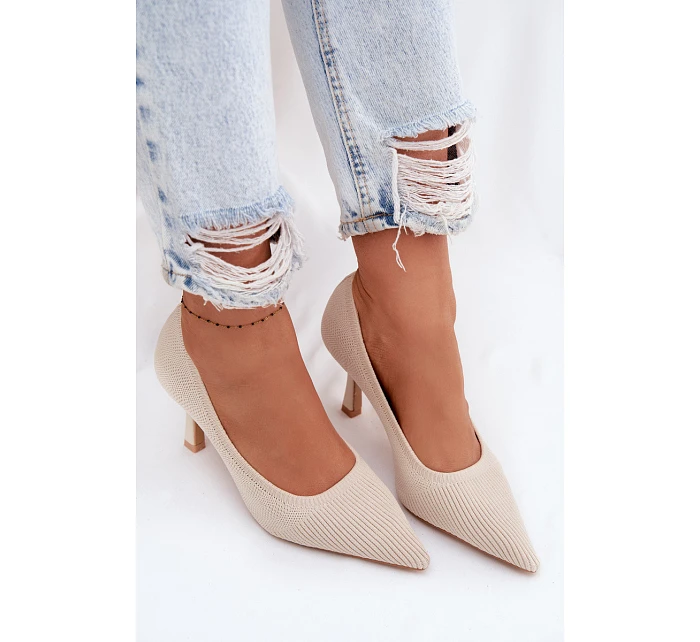 Materiálové lodičky Béžové Lelissey