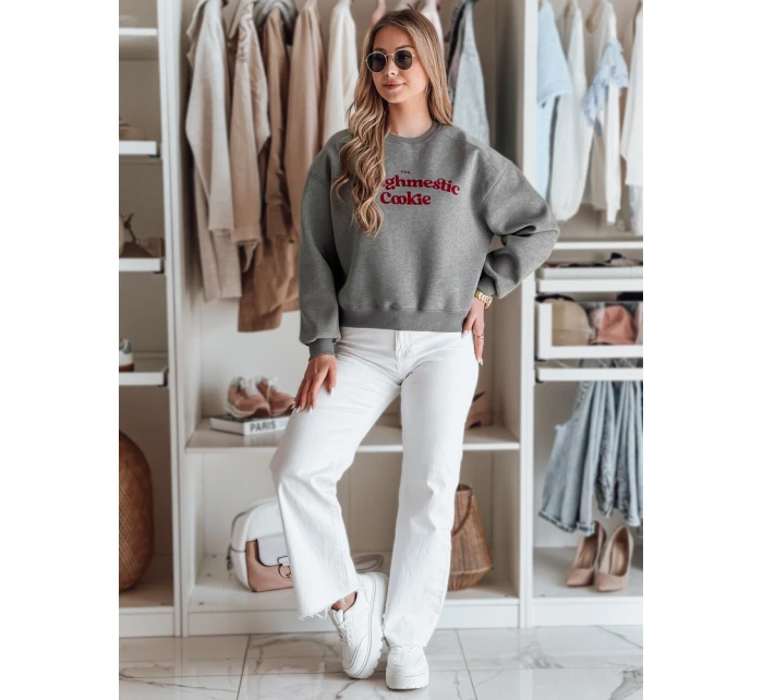 Dámská oversize mikina s potiskem COOKIES tmavě šedá FashionStreet BY1443