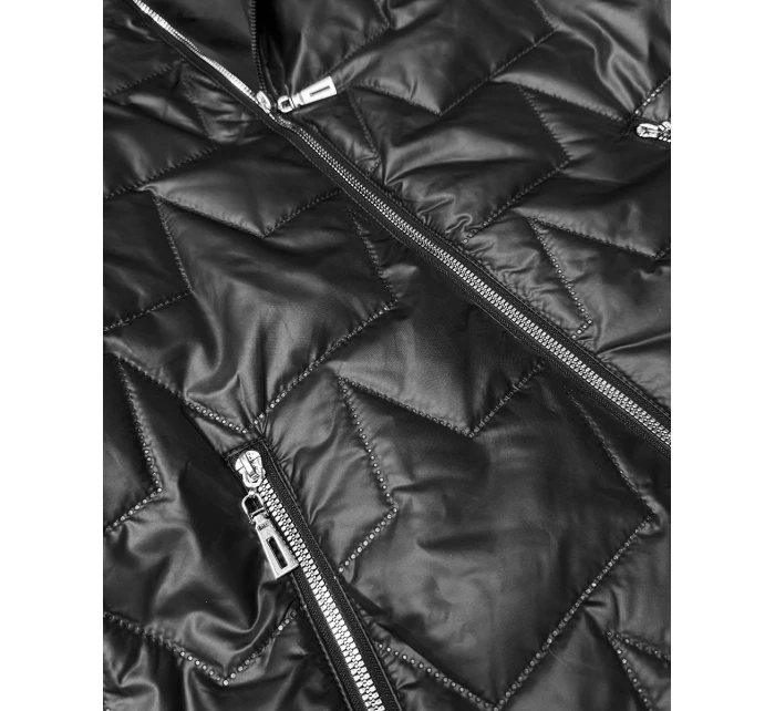 Cienka kurtka z kapturem plus size Goodlookin czarna (B8576-1)