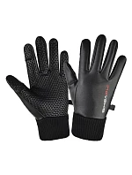 Pánské zateplené protiskluzové rukavice pro telefon - černé Pánské zateplené protiskluzové rukavice pro telefon - černé