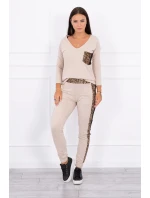 Sada s leopardím potiskem v béžové barvě