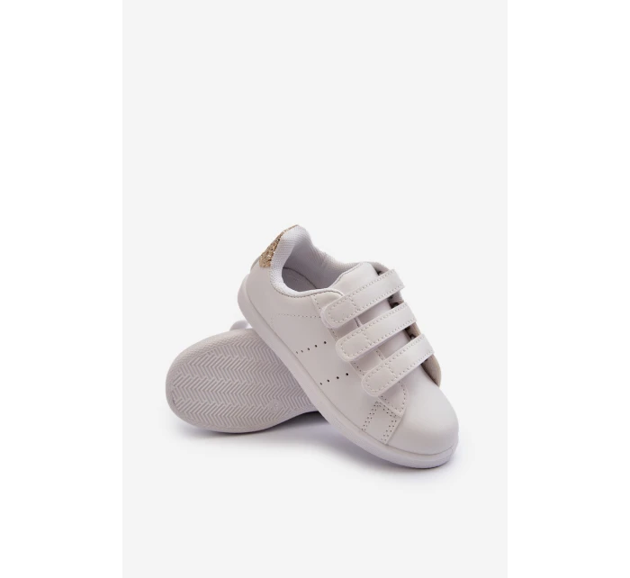 Dětské Tenisky Se Suchým Zipem Bíle-Růžové Zlato Cute Girl