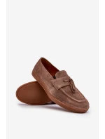 Pánské semišové mokasíny polobotky Zazoo 1566 hnědé
