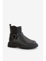 Kotníkové Boty Zateplené Na Zip Big Star OO274A128 Černé Kotníkové Boty Zateplené Na Zip Big Star OO274A128 Černé